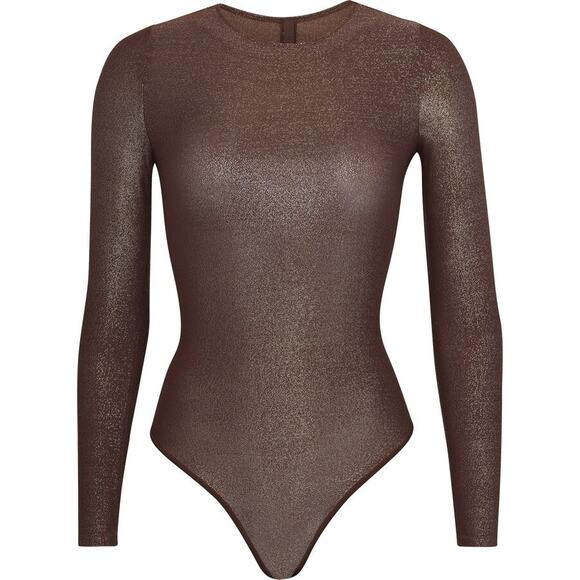 Skims Shimmer Long Sleeve Bodysuit - Picture 1 of 4